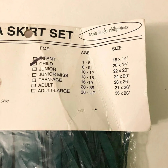 Hawaiin Hula Girl Costume With Raffia Skirt And Coconut Top Child Size Halloween - Picture 8 of 16